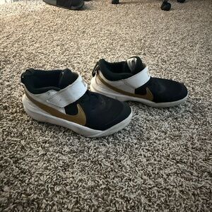 Kids Black and Gold Athletic Shoes